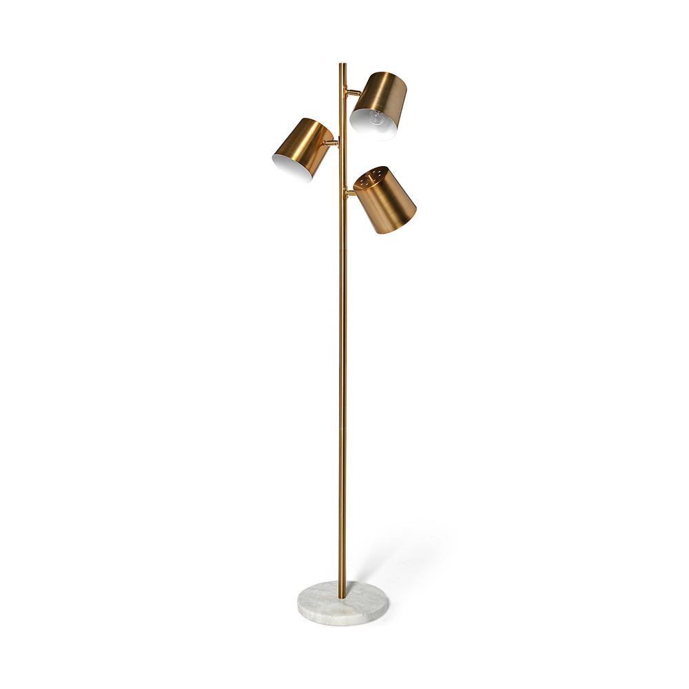 Marble Base Gold Floor Lamp. Picture 1