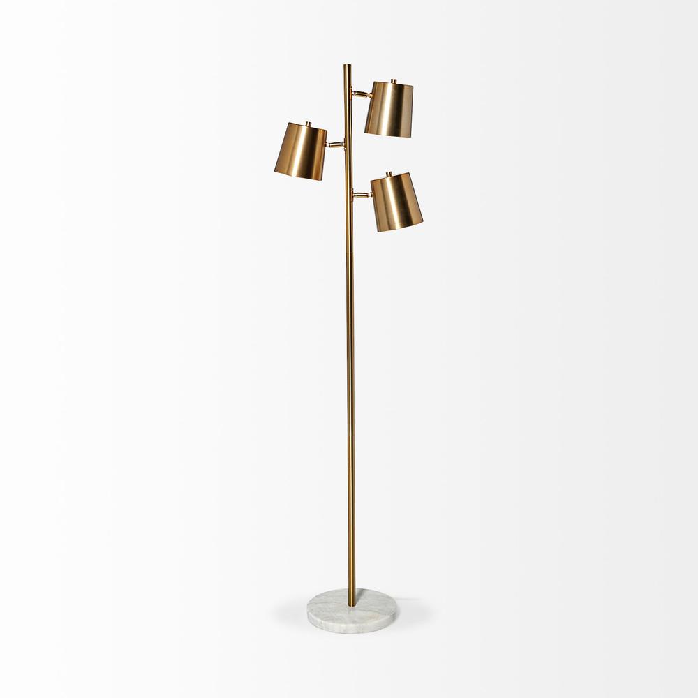 Marble Base Gold Floor Lamp. Picture 3