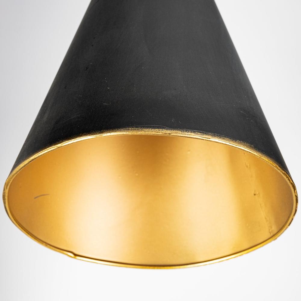 Black and Brass Conical Metal Floor Lamp. Picture 7