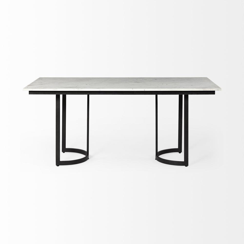 Modern Marble and Metal Dining Table. Picture 2