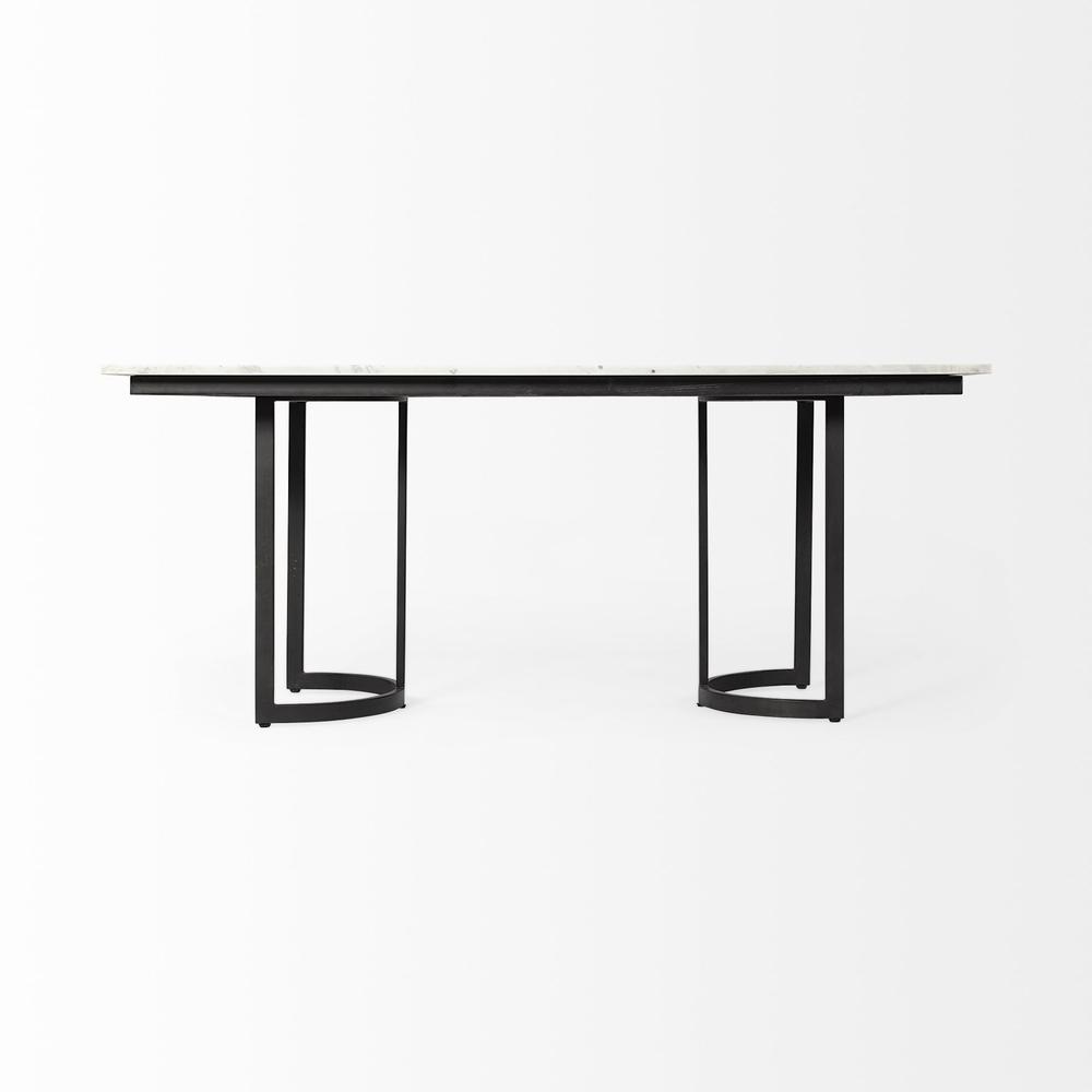 Modern Marble and Metal Dining Table. Picture 4