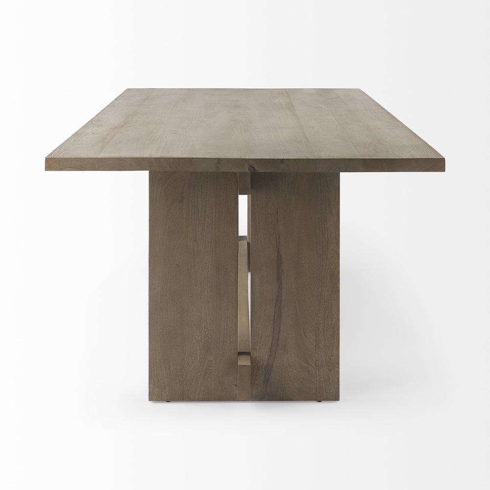Light Brown Modern Rustic Wooden Dining Table. Picture 3