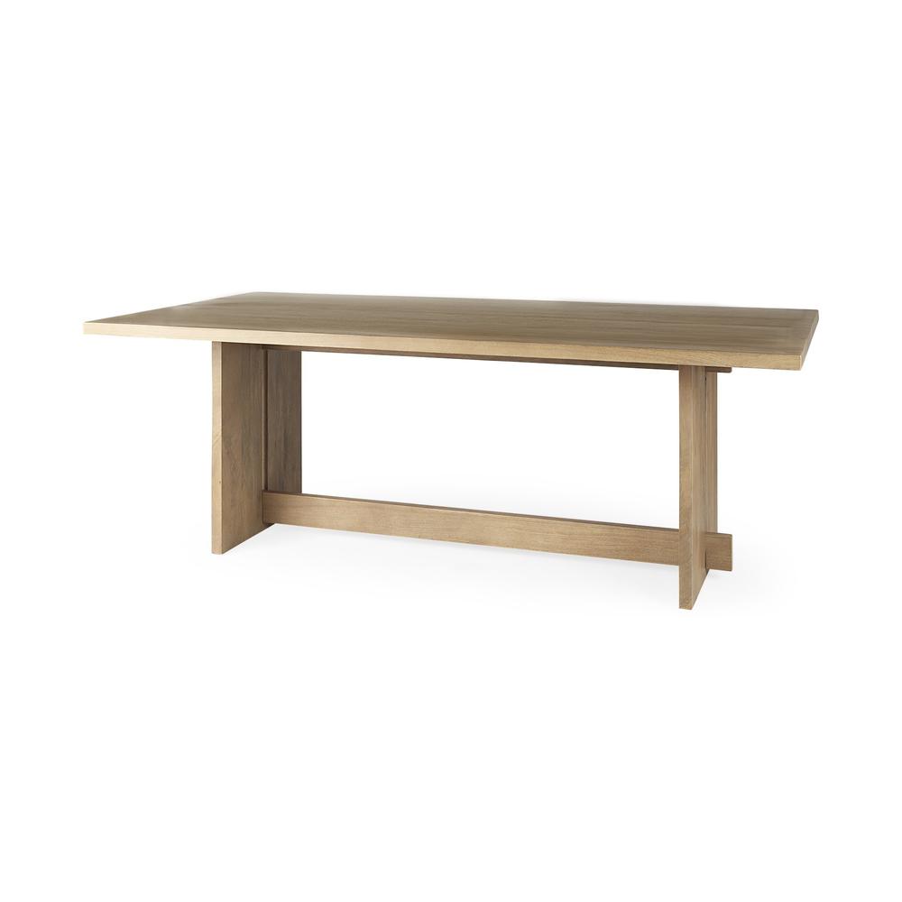 Light Natural Modern Rustic Wooden Dining Table. Picture 1