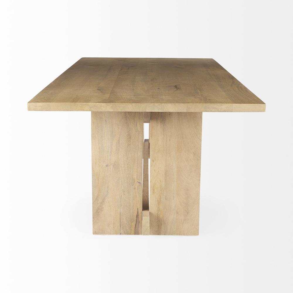 Light Natural Modern Rustic Wooden Dining Table. Picture 3