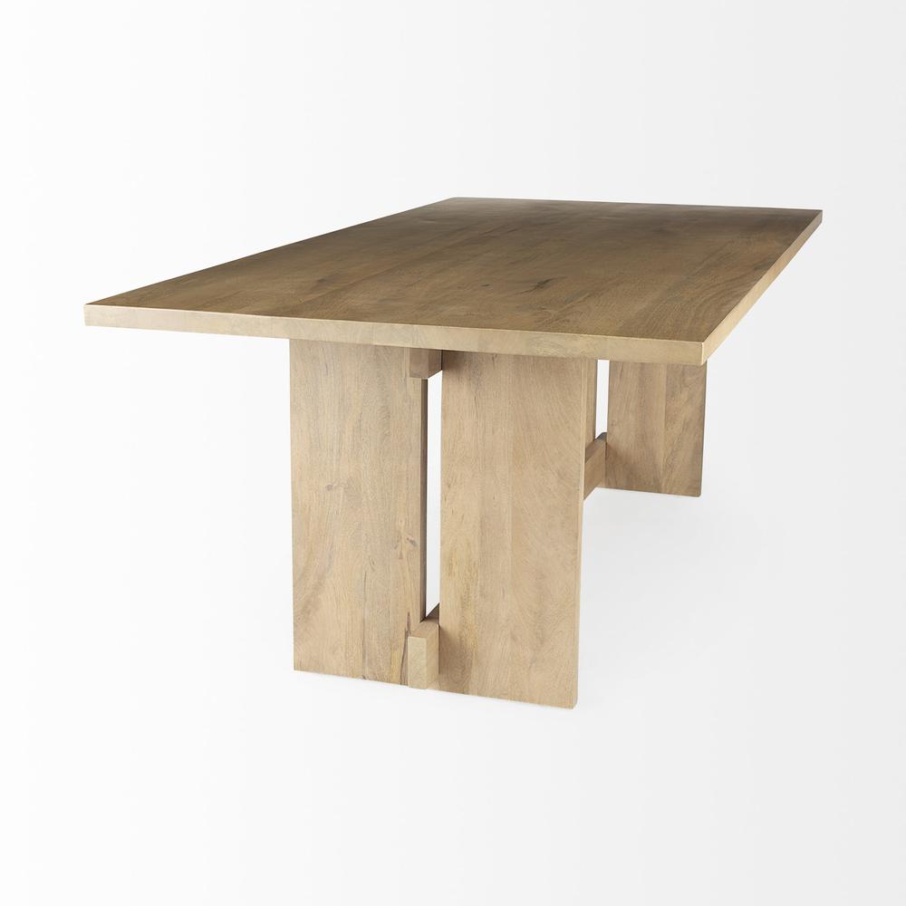 Light Natural Modern Rustic Wooden Dining Table. Picture 4