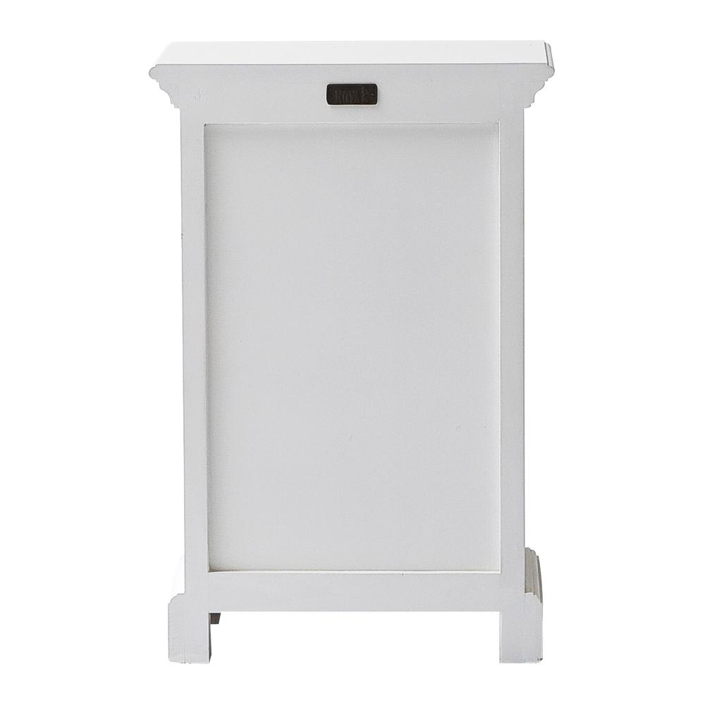 Classic White Two Drawer Nightstand Unit with Basket Classic White. Picture 8