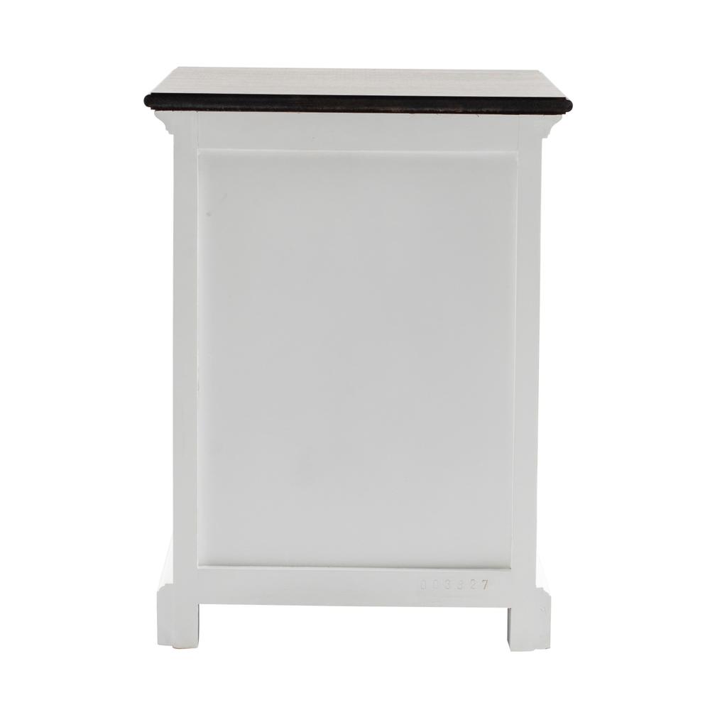Distressed White and Deep Brown Three Drawer Nightstand White Distress & Deep Brown. Picture 6