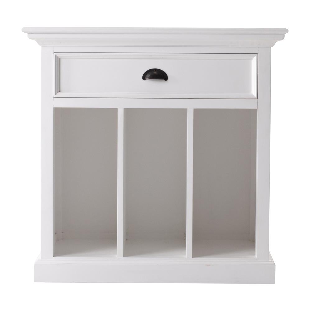 Classic White Large Nightstand With Dividers Classic White. Picture 1