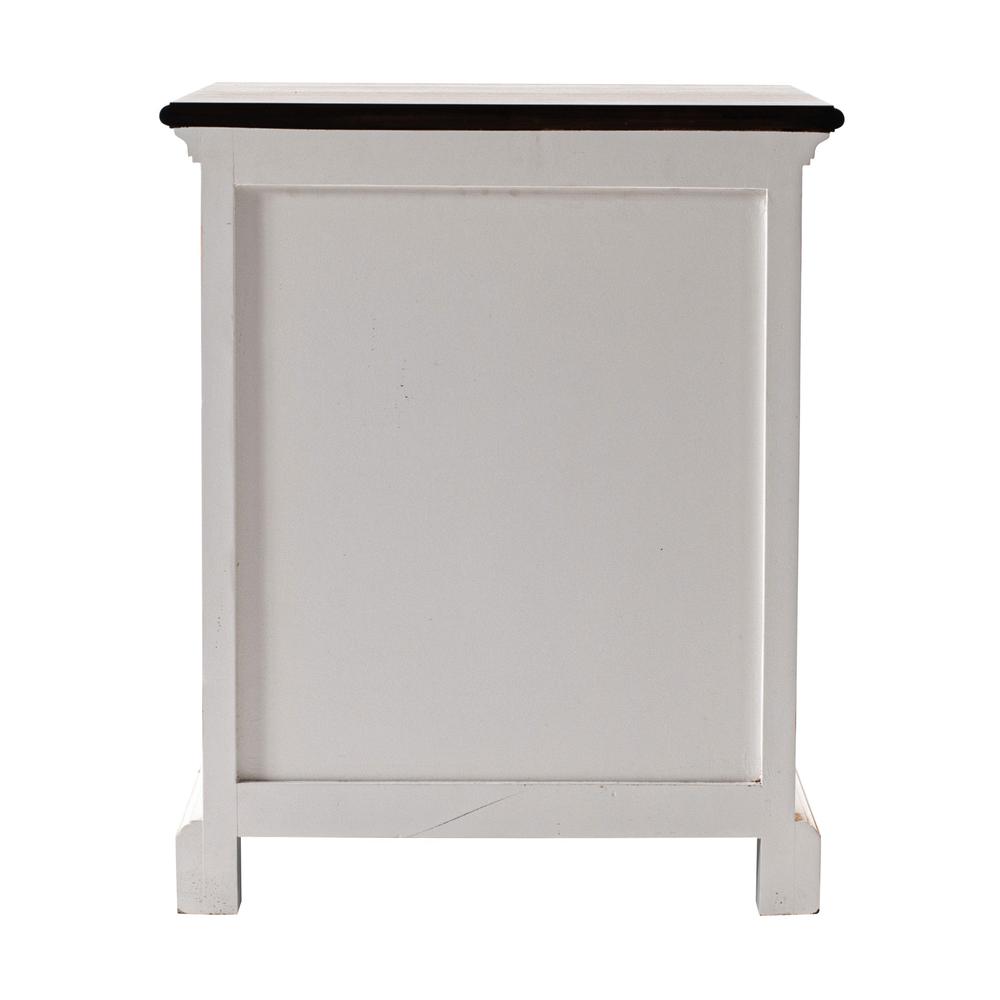 Distressed White and Deep Brown Nightstand With Shelves White Distress & Deep Brown. Picture 5