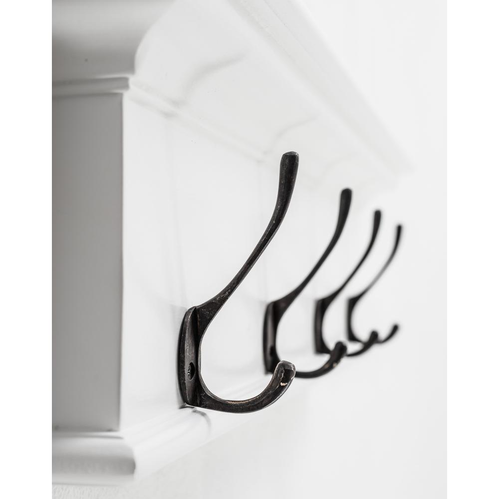 Classic White Four Hook Hanging Coat Rack. Picture 5