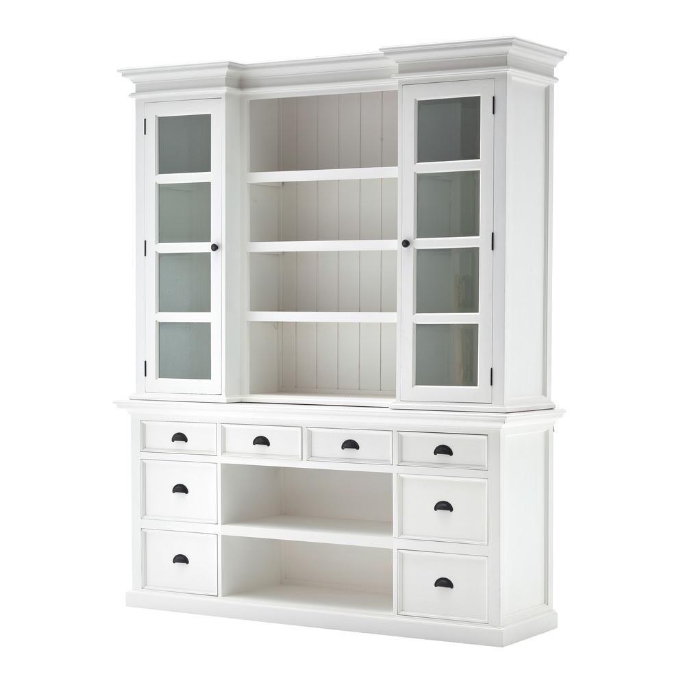 Classic White Library Hutch with Basket Set Classic White. Picture 4