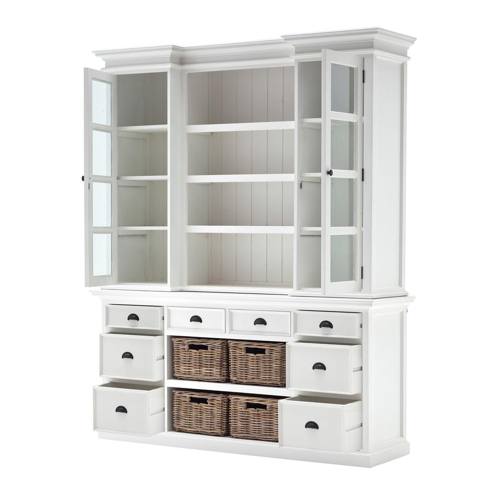 Classic White Library Hutch with Basket Set Classic White. Picture 5