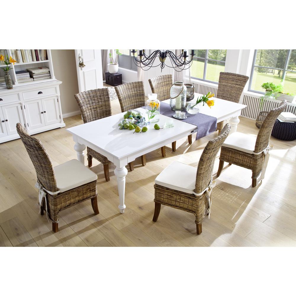 White Modern Farmhouse 94" Dining Table Classic White. Picture 9