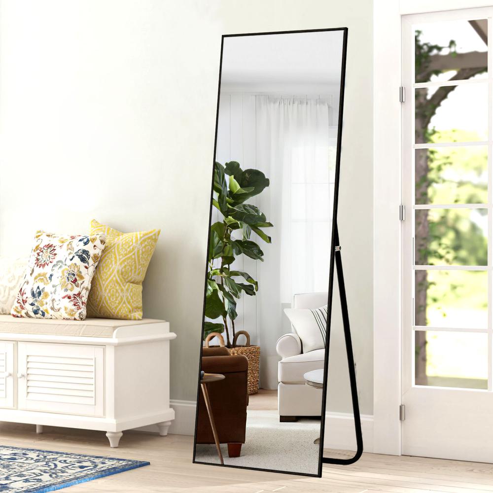 Black Full Length Standing Mirror. Picture 1