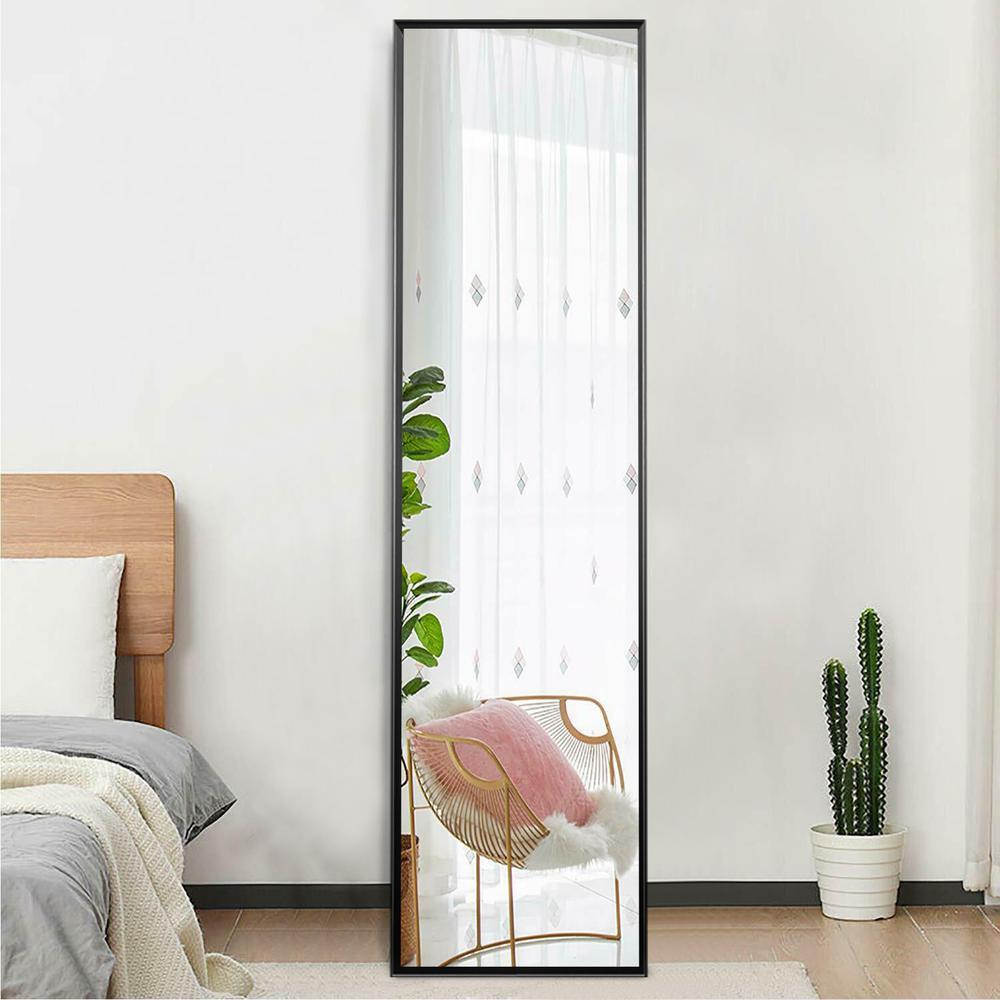 Long Black Full Length Standing Mirror. Picture 2