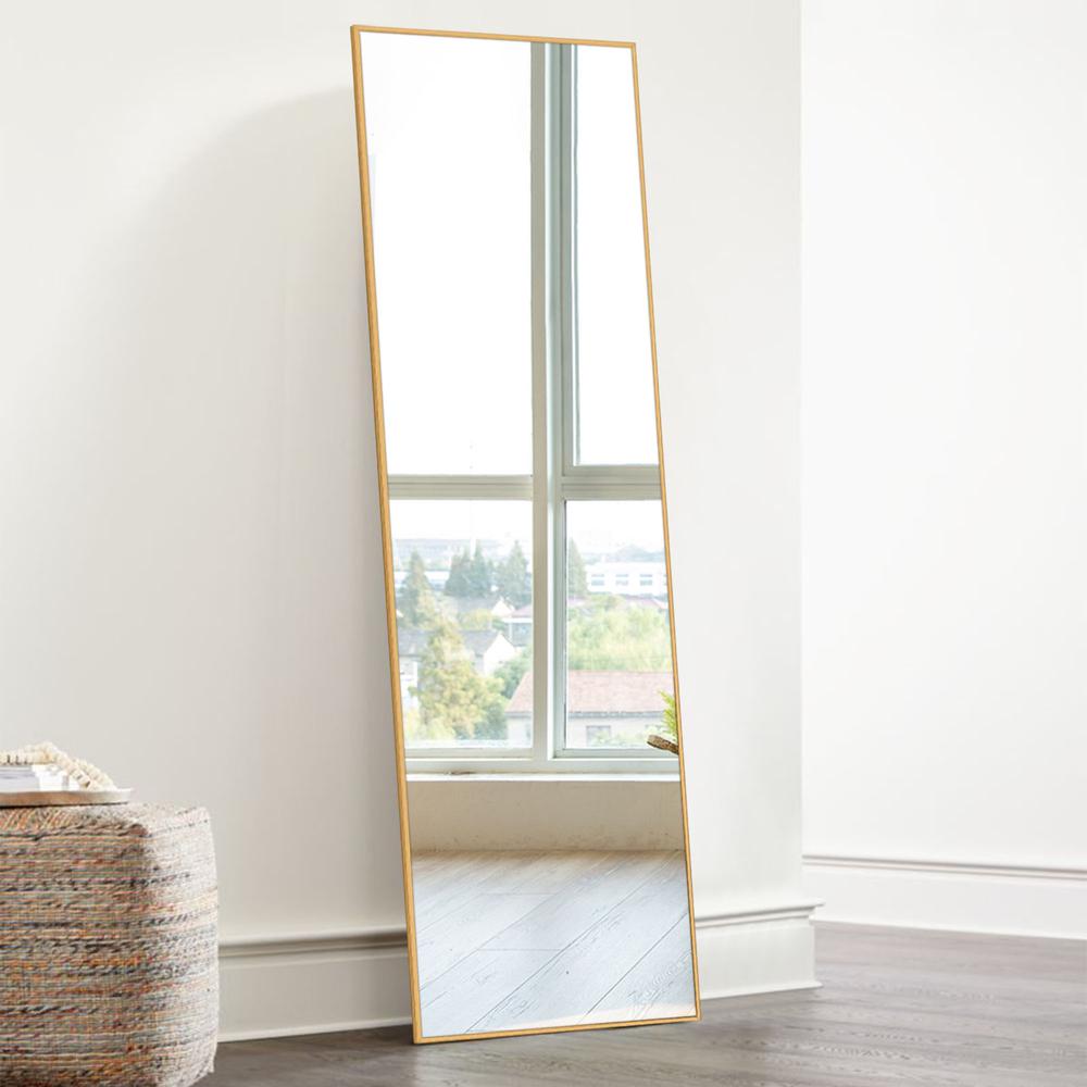 Gold Full Length Standing Mirror. Picture 1