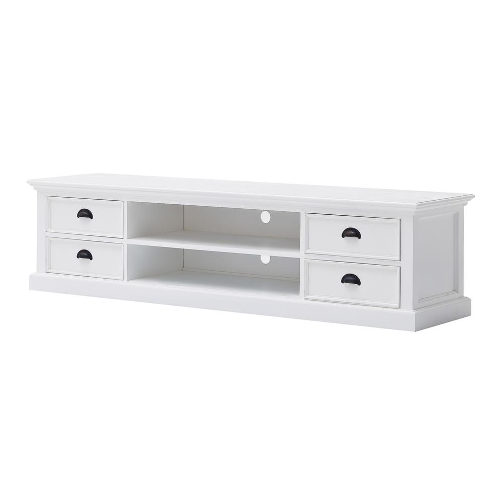 71" Classic White Entertainment Unit with Four Drawers. Picture 2