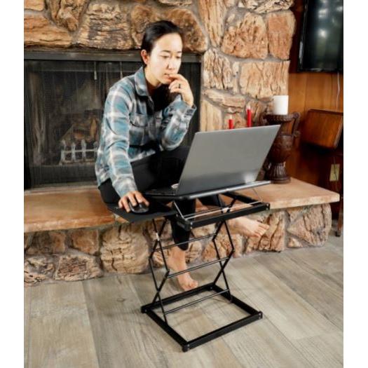 Black Compact Folding Laptop Desk or Laptop Stand with Mousepad. Picture 8
