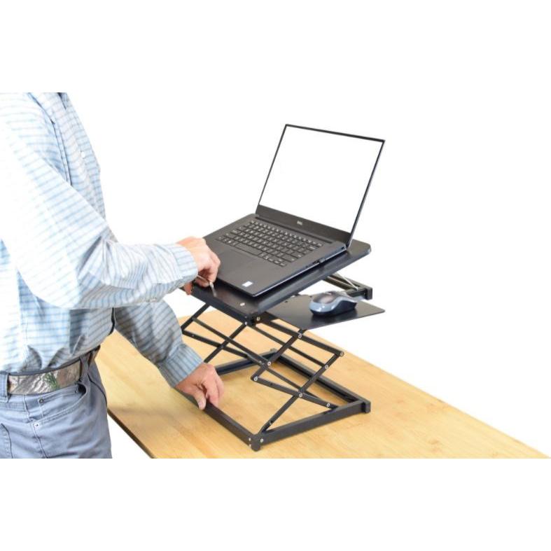 Black Compact Folding Laptop Desk or Laptop Stand with Mousepad. Picture 5