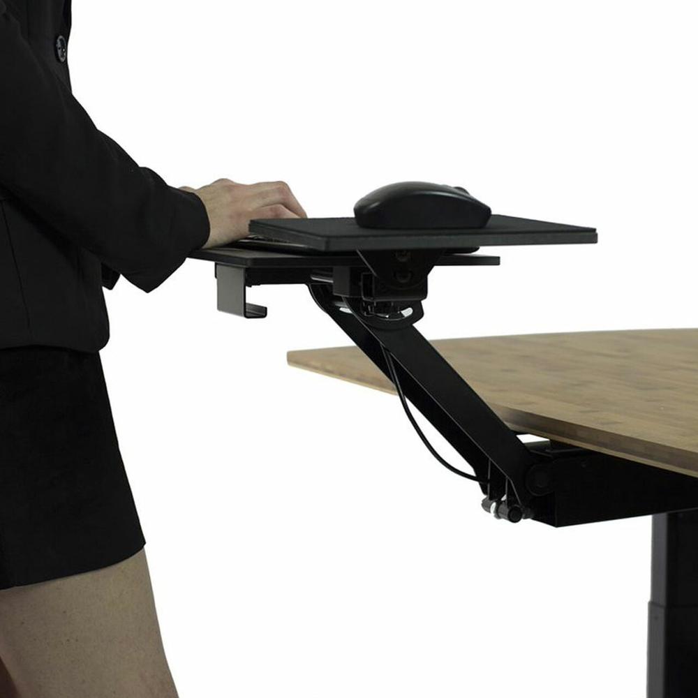 Black Ergonomic Under Desk Pull Out Keyboard Sit or Stand Tray. Picture 3