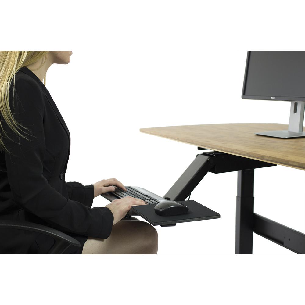 Black Ergonomic Under Desk Pull Out Keyboard Sit or Stand Tray. Picture 4