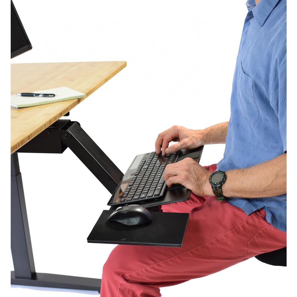 Black Ergonomic Under Desk Pull Out Keyboard Sit or Stand Tray. Picture 8