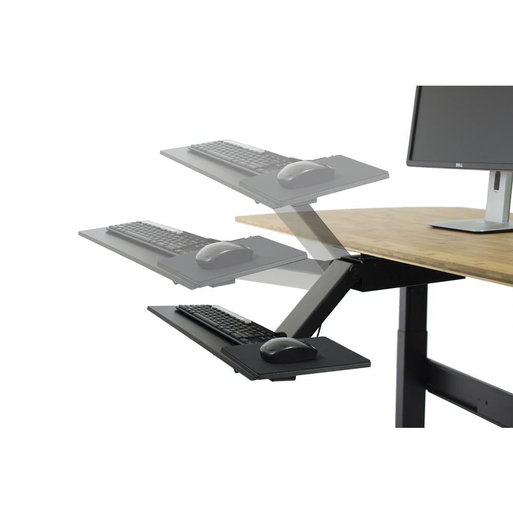 Black Ergonomic Under Desk Pull Out Keyboard Sit or Stand Tray. Picture 7
