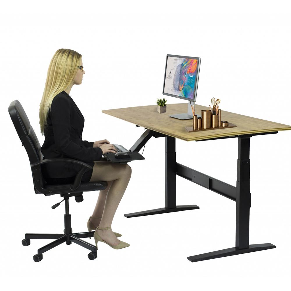Black Ergonomic Under Desk Pull Out Keyboard Sit or Stand Tray. Picture 2
