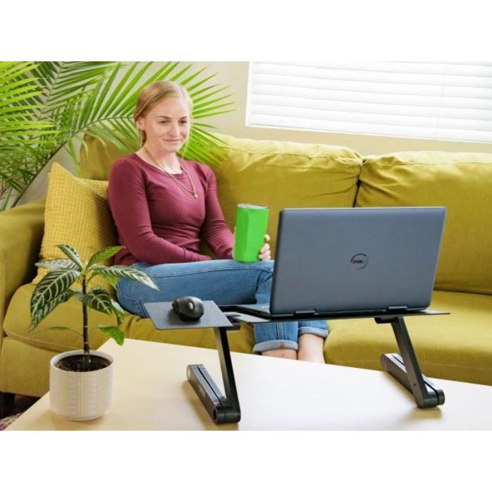Black Folding Laptop Desk or Laptop Stand with Mousepad. Picture 6