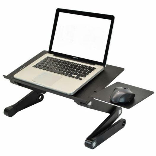 Black Folding Laptop Desk or Laptop Stand with Mousepad. Picture 3