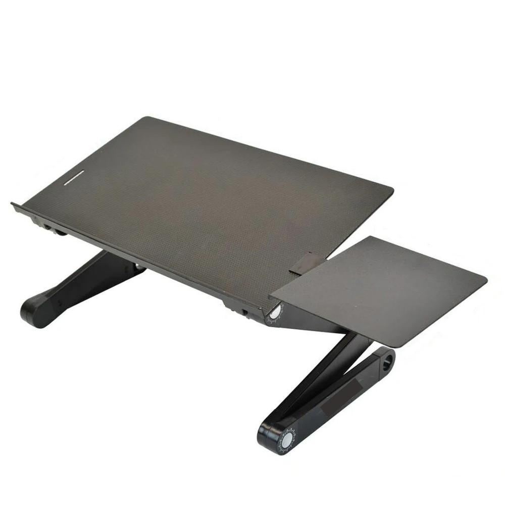 Black Folding Laptop Desk or Laptop Stand with Mousepad. Picture 1