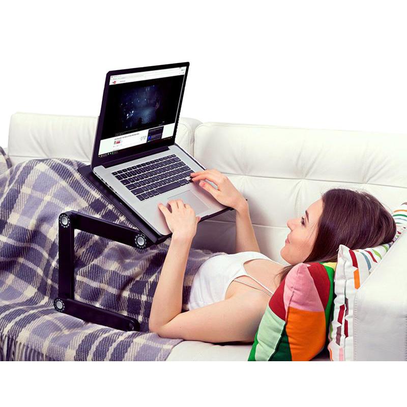 Black Folding Laptop Desk or Laptop Stand with Mousepad. Picture 9