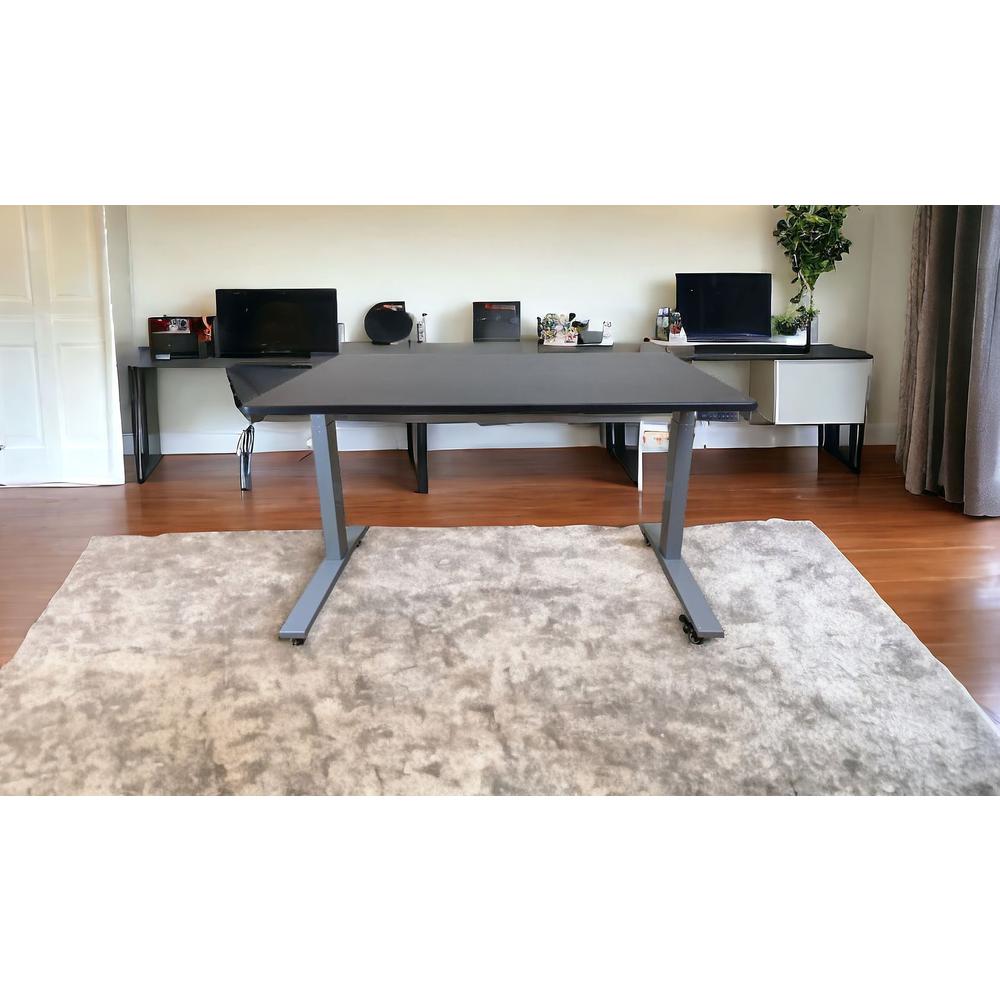 Premier Silver Dual Motor Electric Office Adjustable Standing Desk. Picture 6