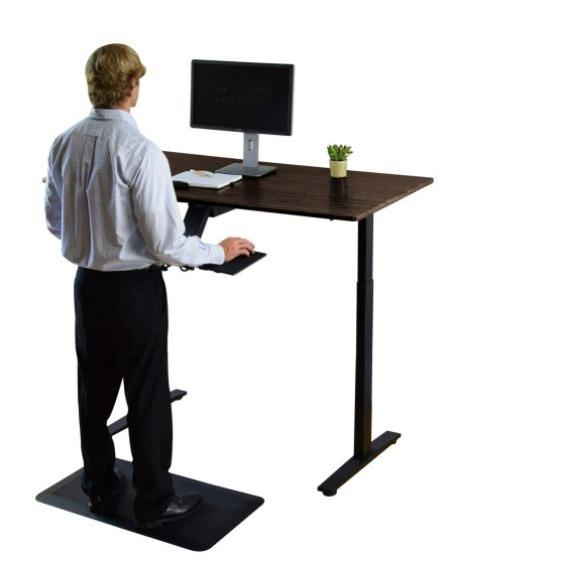 Black Bamboo Dual Motor Electric Office Adjustable Computer Desk. Picture 4