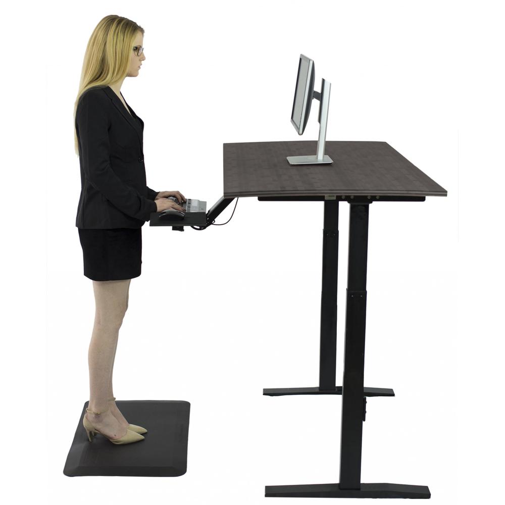 Black Bamboo Dual Motor Electric Office Adjustable Computer Desk. Picture 2