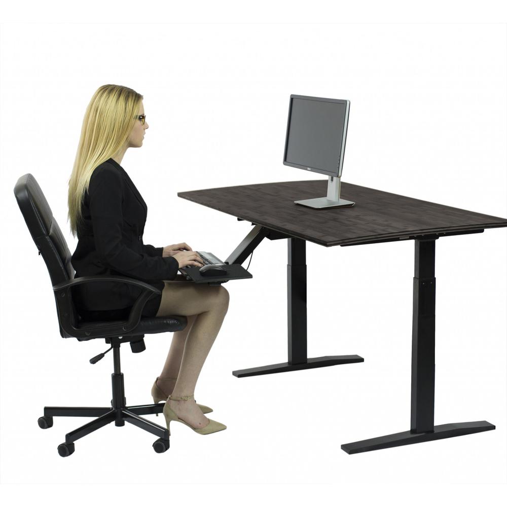 Black Bamboo Dual Motor Electric Office Adjustable Computer Desk. Picture 3