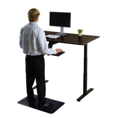 Black on Black Bamboo Dual Motor Electric Office Adjustable Computer Desk. Picture 5