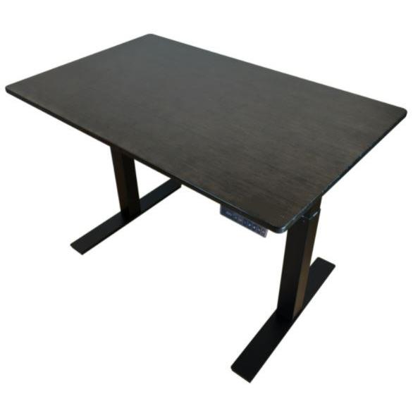 Black on Black Bamboo Dual Motor Electric Office Adjustable Computer Desk. Picture 2