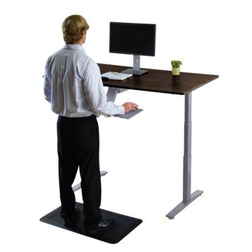 Gray Bamboo Dual Motor Electric Office Adjustable Computer Desk. Picture 5