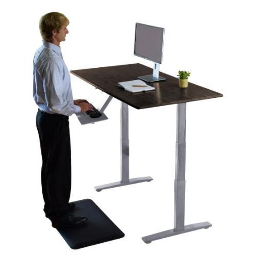 White and Black Bamboo Dual Motor Electric Office Adjustable Computer Desk. Picture 5