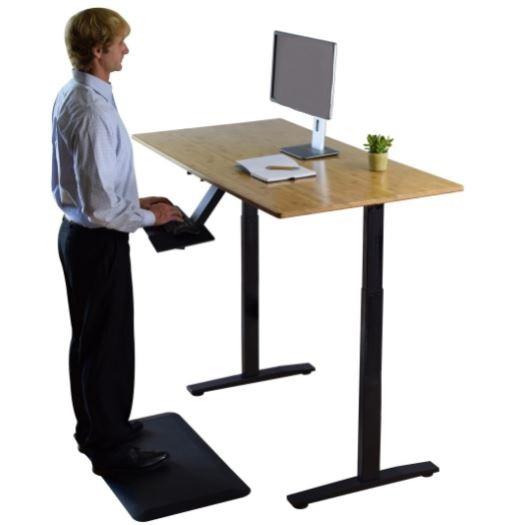 Natural Bamboo Dual Motor Electric Office Adjustable Computer Desk. Picture 5