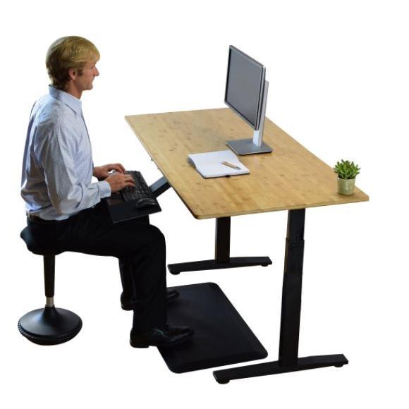 Natural Bamboo Dual Motor Electric Office Adjustable Computer Desk. Picture 7