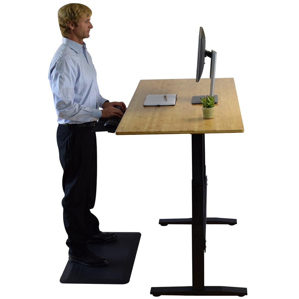 Natural Bamboo Dual Motor Electric Office Adjustable Computer Desk. Picture 3