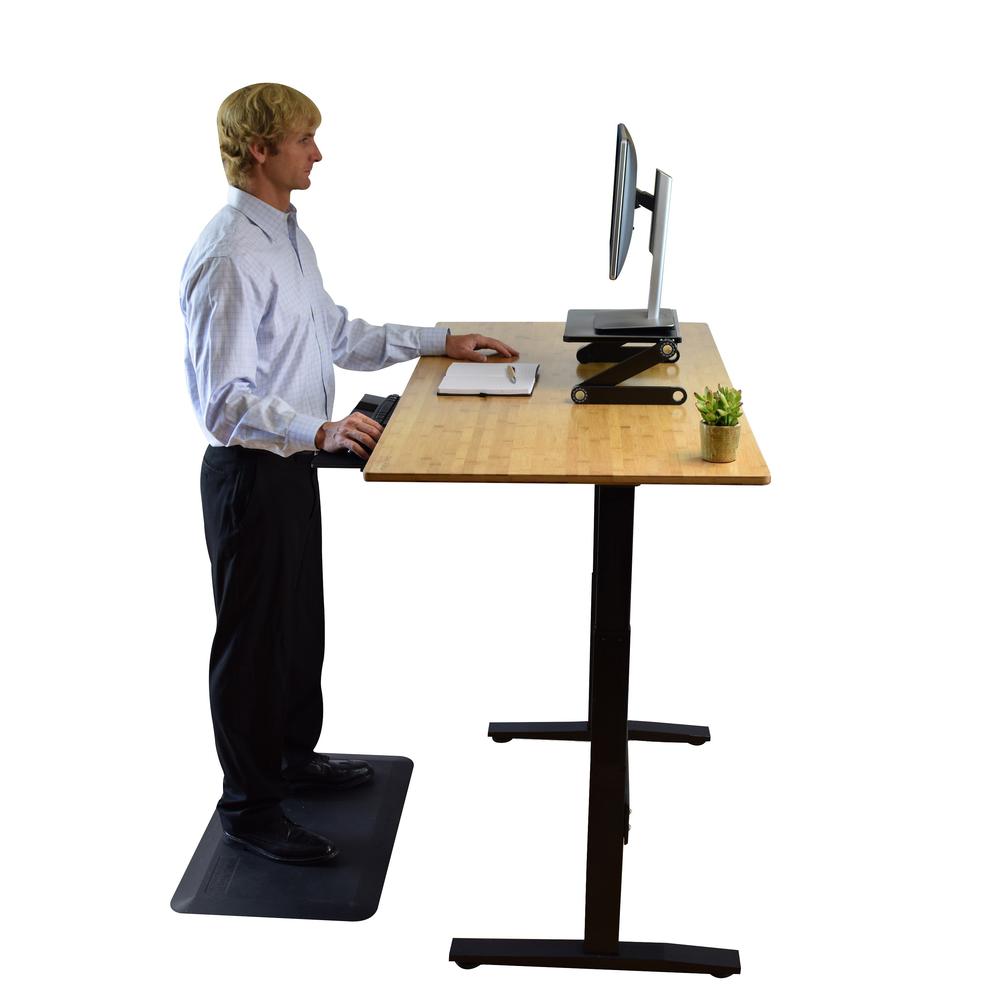 Natural Bamboo Dual Motor Electric Office Adjustable Computer Desk. Picture 4