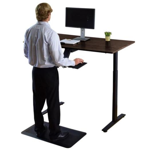 Black on Black 45" Bamboo Dual Motor Electric Office Adjustable Computer Desk. Picture 5