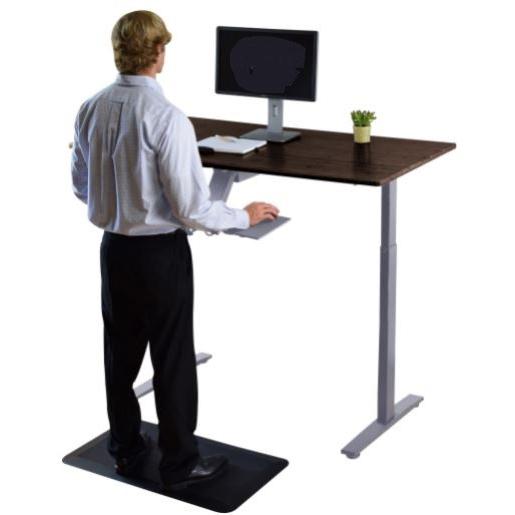 Gray and Black 45" Bamboo Dual Motor Electric Office Adjustable Computer Desk. Picture 2
