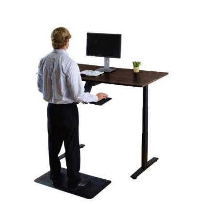 Black on Black 52" Bamboo Dual Motor Electric Office Adjustable Computer Desk. Picture 6