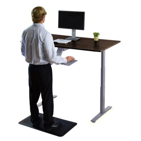 Gray and Black 52" Bamboo Dual Motor Electric Office Adjustable Computer Desk. Picture 5