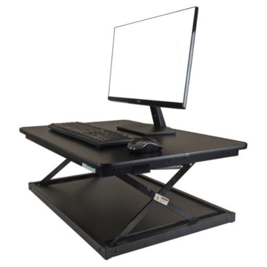 Small Black Adjustable Standing Desk Converter. Picture 2