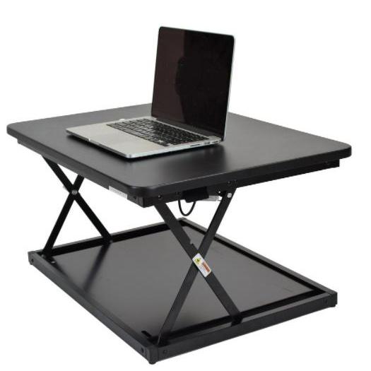 Small Black Adjustable Standing Desk Converter. Picture 7